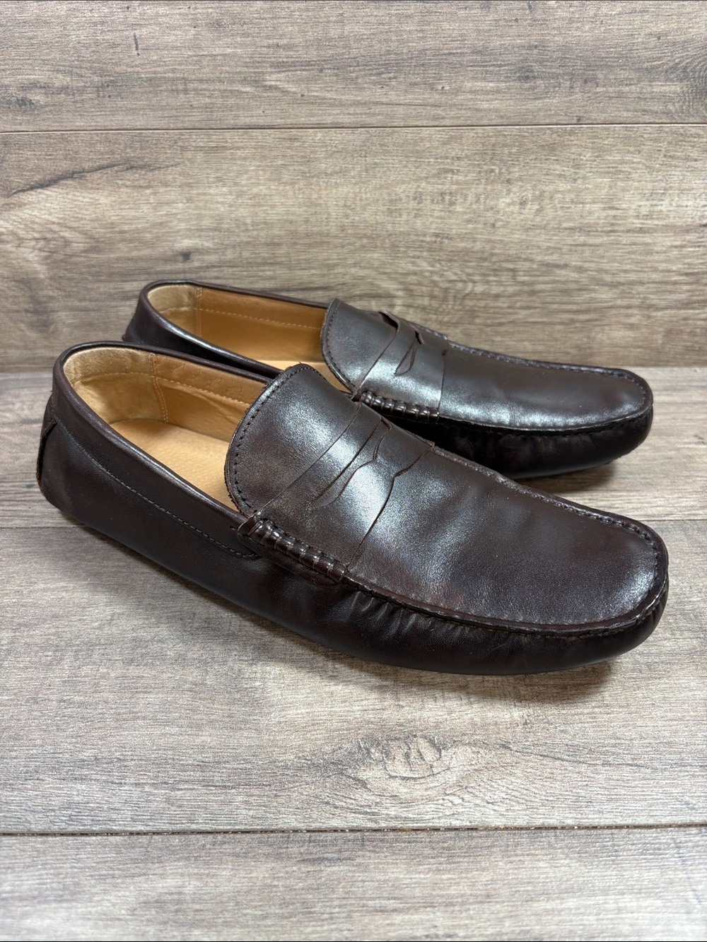 New Republic Mark McNairy Barclays Dark Brown Leather Driving Mocs Mens Size 11